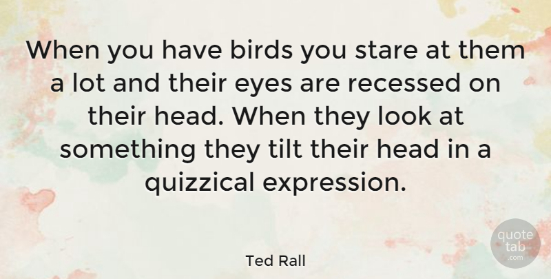 Ted Rall Quote About Eye, Expression, Bird: When You Have Birds You...