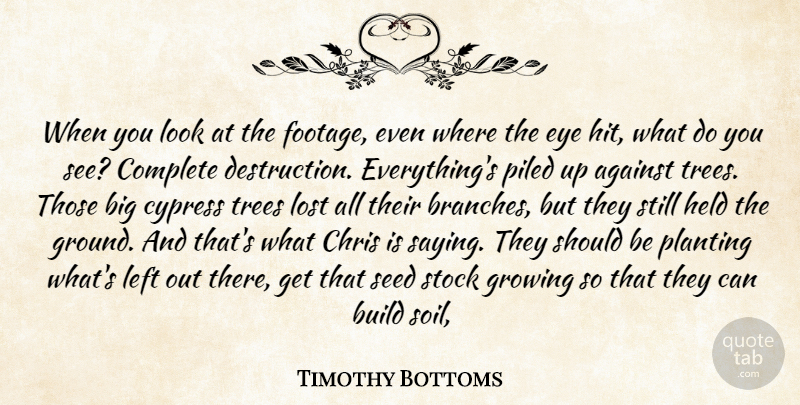 Timothy Bottoms Quote About Against, Build, Chris, Complete, Eye: When You Look At The...
