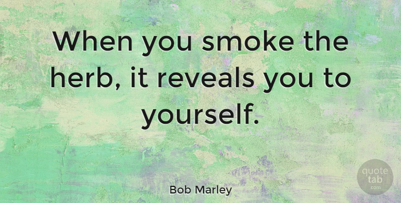 Bob Marley Quote About Weed, Marijuana, Addiction: When You Smoke The Herb...
