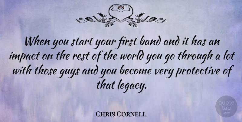 Chris Cornell Quote About Band, Guys, Protective, Rest: When You Start Your First...
