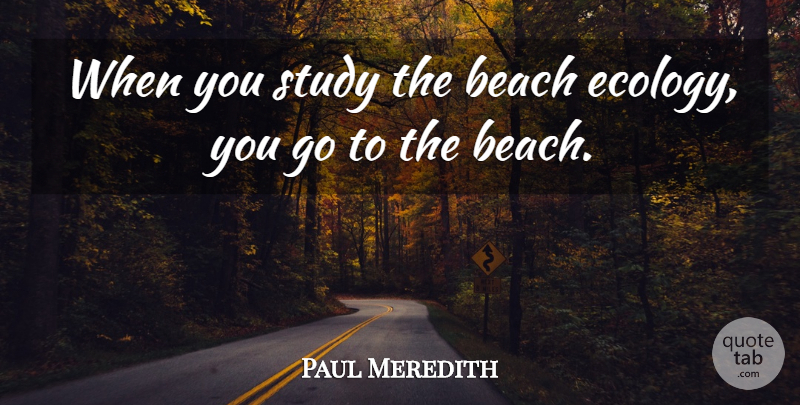 Paul Meredith Quote About Beach, Study: When You Study The Beach...