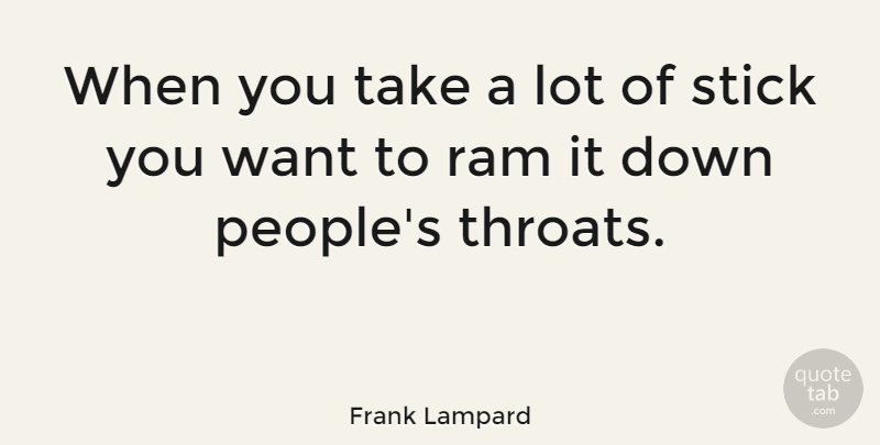 Frank Lampard Quote About People, Want, Sticks: When You Take A Lot...