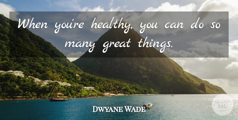 Dwyane Wade Quote About Great: When Youre Healthy You Can...