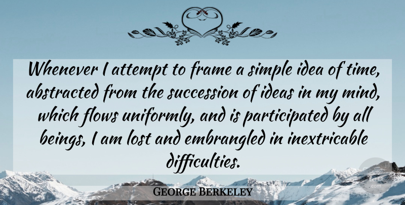 George Berkeley Quote About Simple, Ideas, Mind: Whenever I Attempt To Frame...