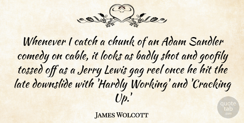 James Wolcott Quote About Looks, Comedy, Shots: Whenever I Catch A Chunk...