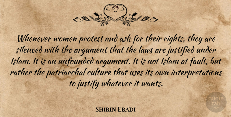 Shirin Ebadi Quote About Rights, Law, Islam: Whenever Women Protest And Ask...