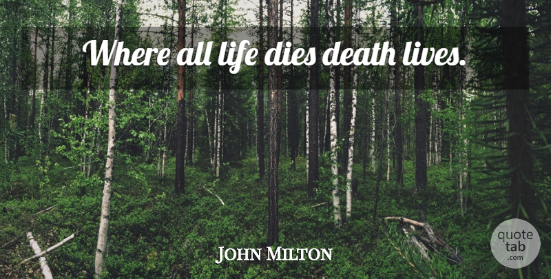 John Milton Quote About Death, Life Death, Dies: Where All Life Dies Death...