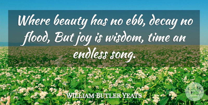 William Butler Yeats Quote About Beauty, Decay, Endless, Joy, Time: Where Beauty Has No Ebb...