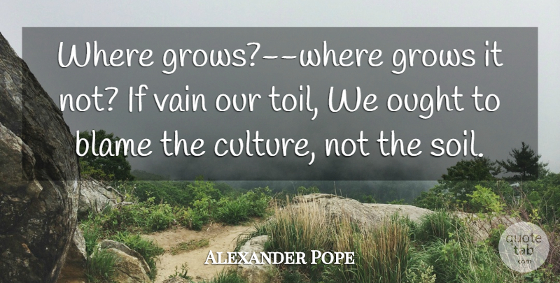 Alexander Pope Quote About Agriculture, Soil, Toil: Where Grows Where Grows It...
