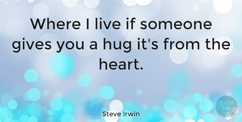 Steve Irwin Quote About Motivation, Inspiration, Heart: Where I Live If Someone...