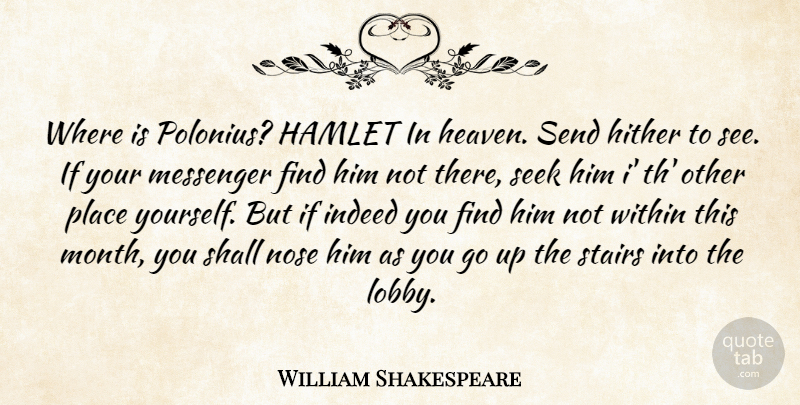 William Shakespeare Quote About Heaven, Messengers, Months: Where Is Polonius Hamlet In...