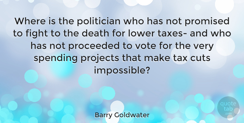 Barry Goldwater Quote About Cutting, Fighting, Government: Where Is The Politician Who...