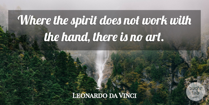 Leonardo da Vinci Quote About Art, Hands, Doe: Where The Spirit Does Not...