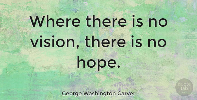 George Washington Carver Quote About Inspirational, Leadership, Hope: Where There Is No Vision...