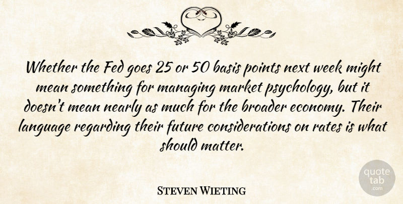 Steven Wieting Quote About Basis, Broader, Fed, Future, Goes: Whether The Fed Goes 25...