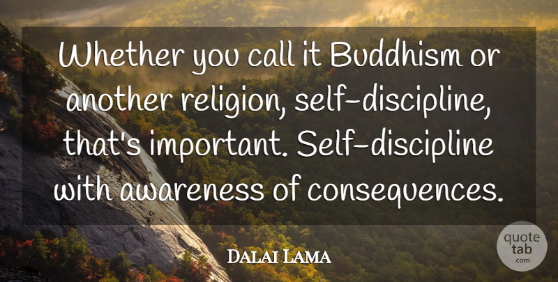 Dalai Lama Quote About Buddhism, Self, Discipline: Whether You Call It Buddhism...