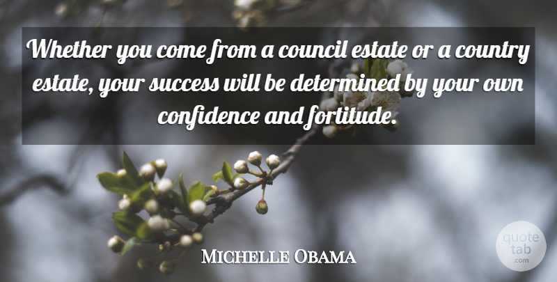 Michelle Obama Quote About Confidence, Country, African American: Whether You Come From A...