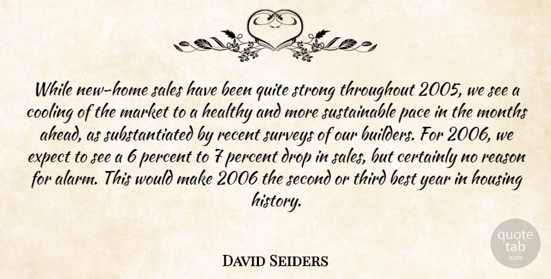 David Seiders Quote About Best, Certainly, Cooling, Drop, Expect: While New Home Sales Have...