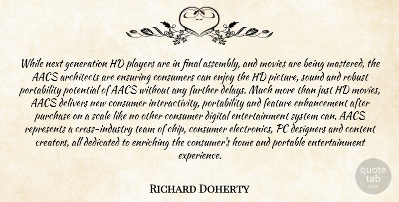 Richard Doherty Quote About Architects, Consumers, Content, Dedicated, Designers: While Next Generation Hd Players...