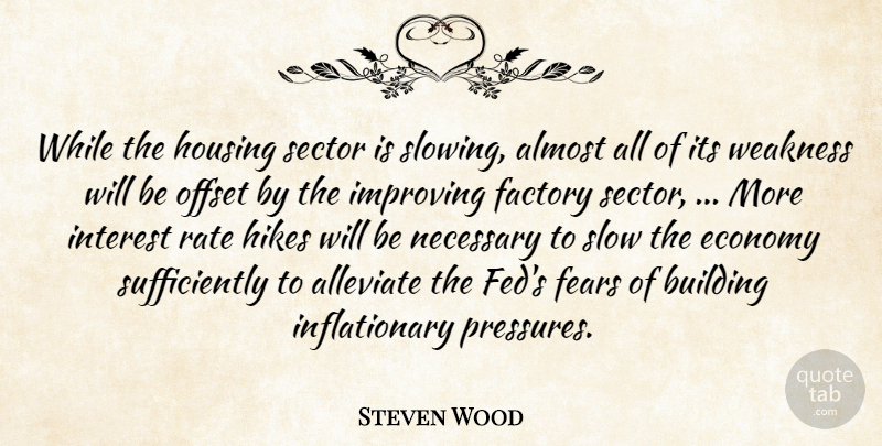 Steven Wood Quote About Almost, Building, Economy, Factory, Fears: While The Housing Sector Is...