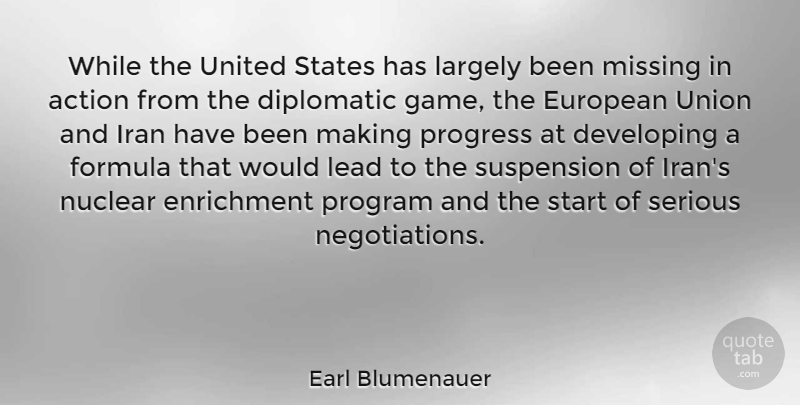 Earl Blumenauer Quote About Iran, Europe, Games: While The United States Has...