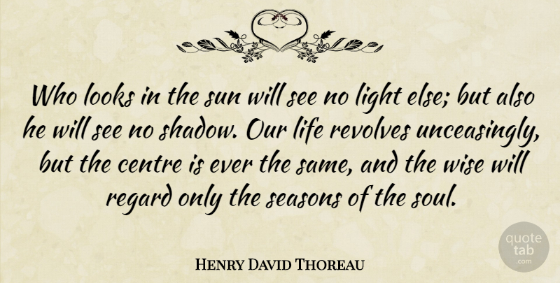 Henry David Thoreau Quote About Wise, Light, Soul: Who Looks In The Sun...