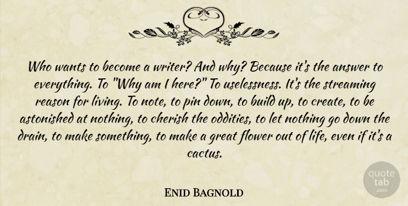 Enid Bagnold Quote About Answer, Astonished, Build, Cherish, Flower: Who Wants To Become A...