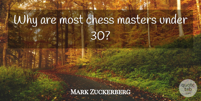 Mark Zuckerberg Quote About Chess, Masters: Why Are Most Chess Masters...