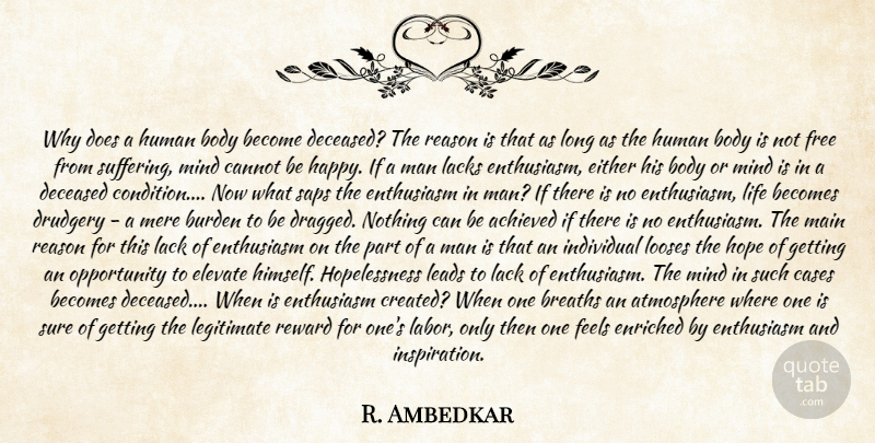 R. Ambedkar Quote About Achieved, Atmosphere, Becomes, Body, Breaths: Why Does A Human Body...