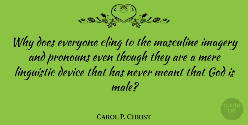 Carol P. Christ Quote About Males, Doe, Pronouns: Why Does Everyone Cling To...