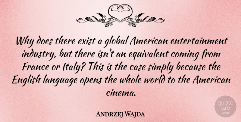 Andrzej Wajda Quote About Cinema, World, France: Why Does There Exist A...