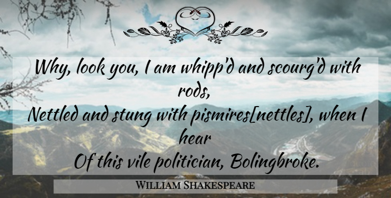 William Shakespeare Quote About Politics, Looks, Politician: Why Look You I Am...