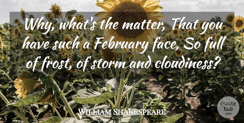 William Shakespeare Quote About Storm, Matter, Faces: Why Whats The Matter That...