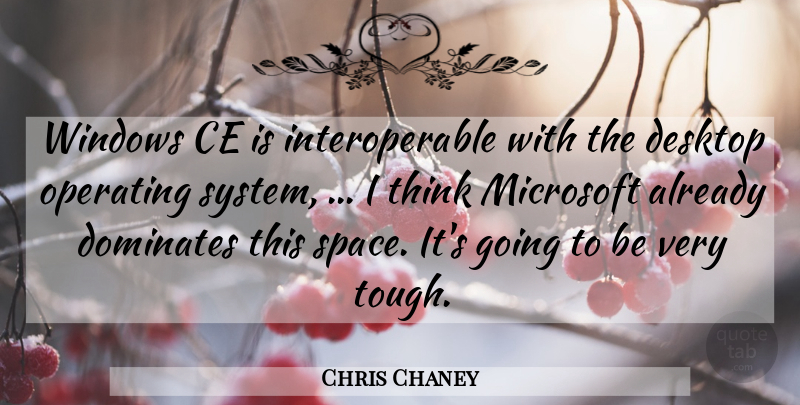 Chris Chaney Quote About Desktop, Dominates, Microsoft, Operating, Windows: Windows Ce Is Interoperable With...