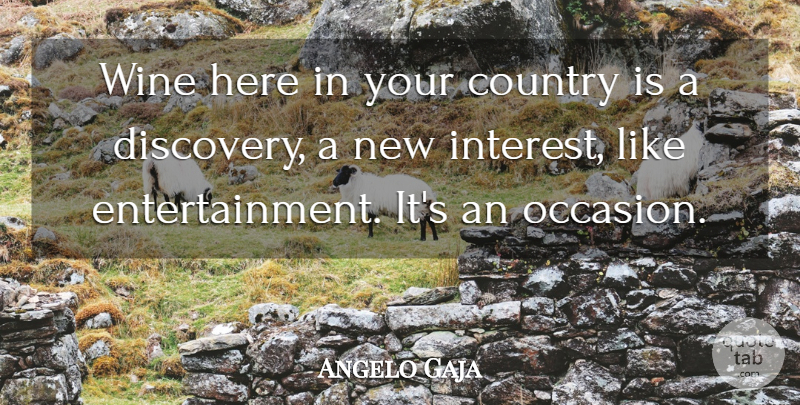 Angelo Gaja Quote About Country, Wine: Wine Here In Your Country...