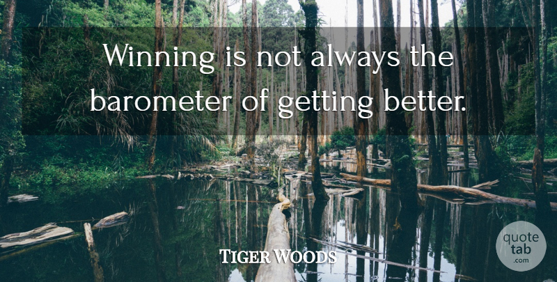 Tiger Woods Quote About Winning, Get Better, Barometer: Winning Is Not Always The...