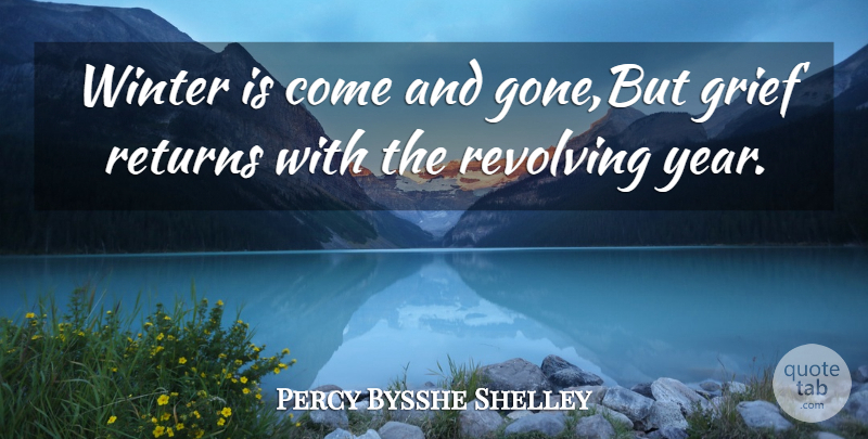 Percy Bysshe Shelley Quote About Grief, Returns, Revolving, Winter: Winter Is Come And Gone...