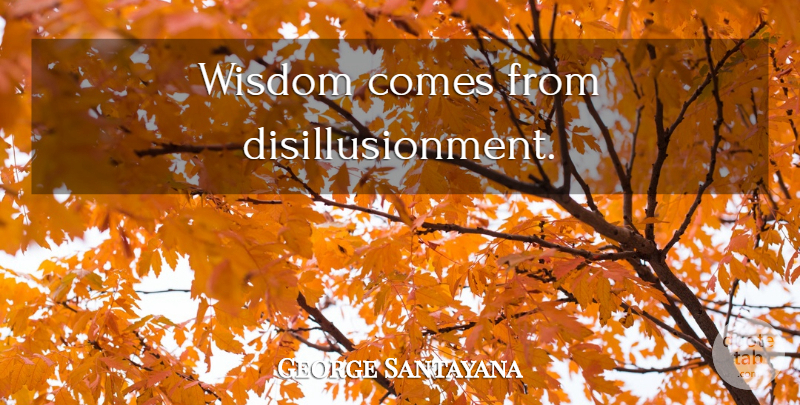 George Santayana Quote About Disillusionment: Wisdom Comes From Disillusionment...
