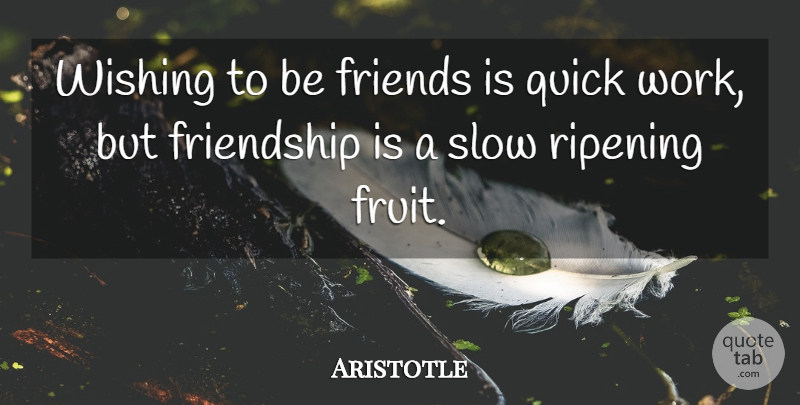 Aristotle Quote About Friendship, Best Friend, Real Friends: Wishing To Be Friends Is...