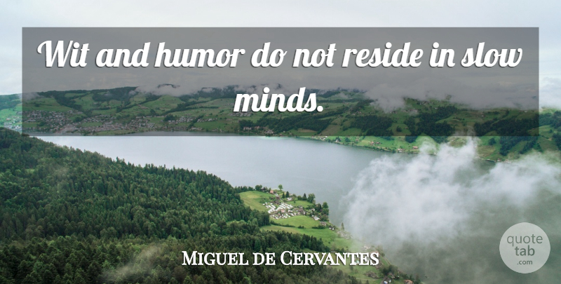 Miguel de Cervantes Quote About Mind, Wit And Humor, Wit: Wit And Humor Do Not...
