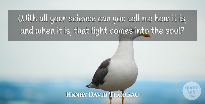 Henry David Thoreau Quote About Learning, Light, Soul: With All Your Science Can...