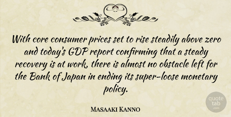 Masaaki Kanno Quote About Above, Almost, Bank, Consumer, Core: With Core Consumer Prices Set...
