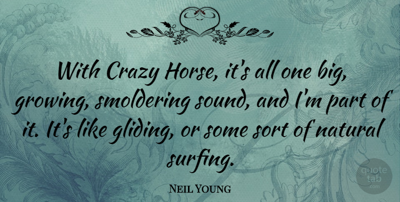 Neil Young Quote About Horse, Crazy, Surfing: With Crazy Horse Its All...