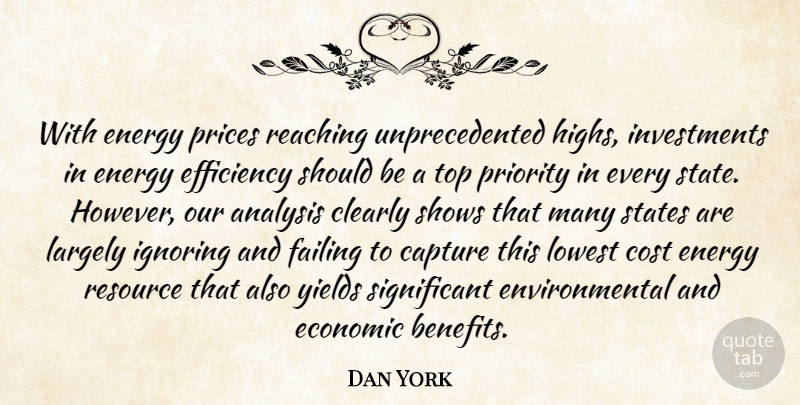 Dan York Quote About Analysis, Capture, Clearly, Cost, Economic: With Energy Prices Reaching Unprecedented...