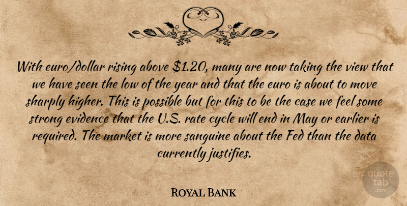 Royal Bank Quote About Above, Case, Currently, Cycle, Data: With Euro Dollar Rising Above...