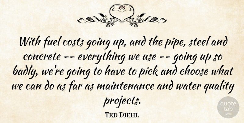 Ted Diehl Quote About Choose, Concrete, Costs, Far, Fuel: With Fuel Costs Going Up...
