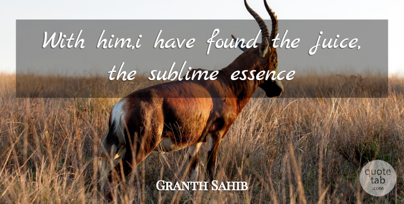 Granth Sahib Quote About Essence, Found, Sublime: With Him I Have Found...