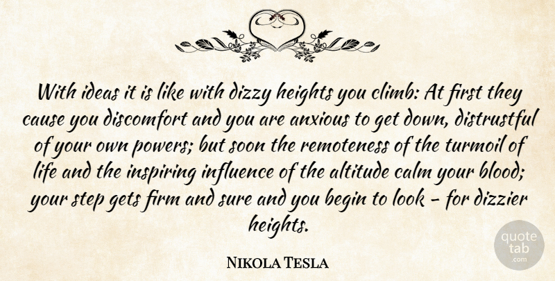 Nikola Tesla Quote About Inspirational, Blood, Ideas: With Ideas It Is Like...