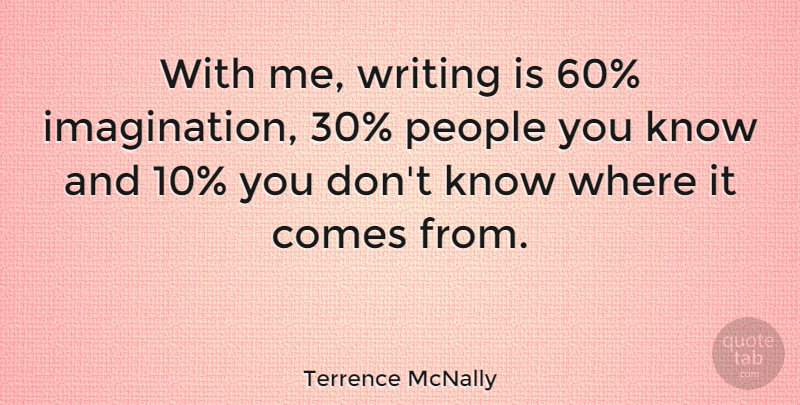 Terrence McNally Quote About People: With Me Writing Is 60...