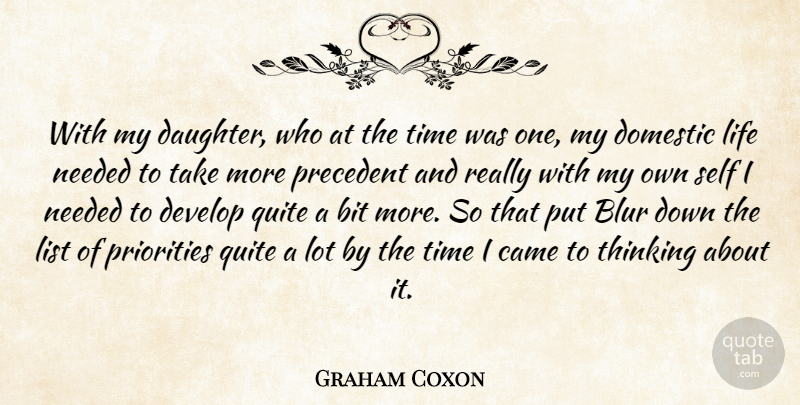 Graham Coxon Quote About Mother, Daughter, Thinking: With My Daughter Who At...
